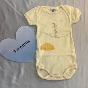 Petit Bateau - Soft yelloe Baby Onesie shirt